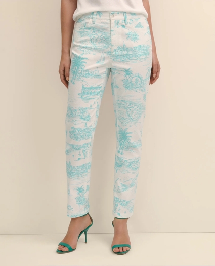 Cotton Dobby Bermuda Toile 5-Pocket Pants, image 2