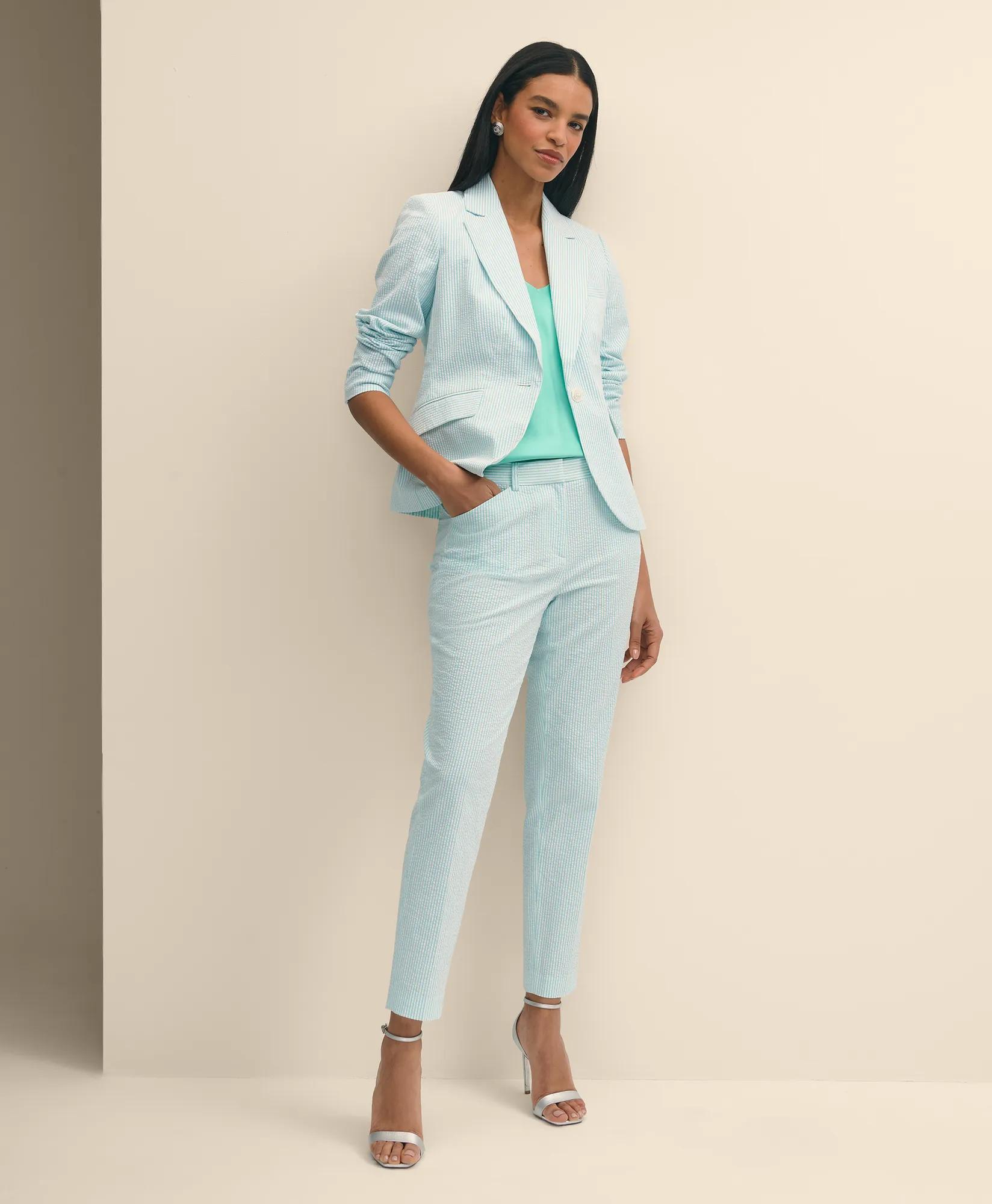 Seersucker Slim Fit Pants