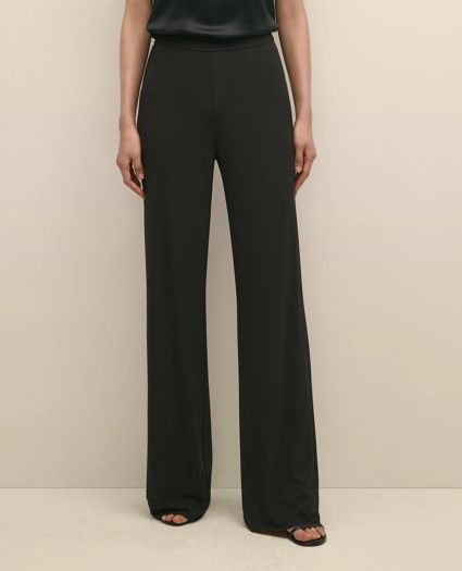 High-Waisted, Elastic Back Matte Jersey Pants, image 2