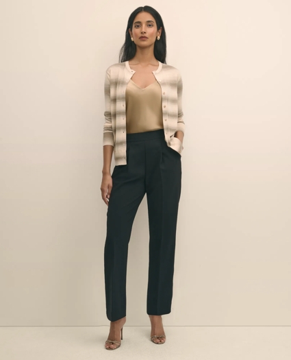 Easy Fit, Elastic Back Fine Twill Stretch Crepe Wide-Leg Pants, image 1