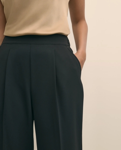 Easy Fit, Elastic Back Fine Twill Stretch Crepe Wide-Leg Pants, image 3