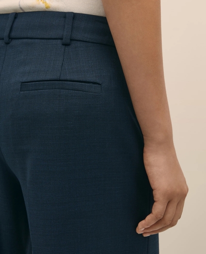 Wool Blend Hopsack Wide-Leg Pants, image 4