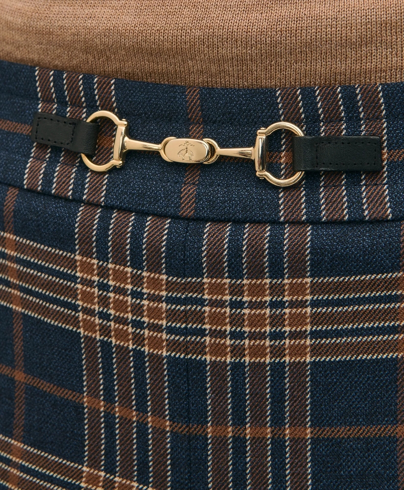 Twill Pleated Plaid Culottes, image 3