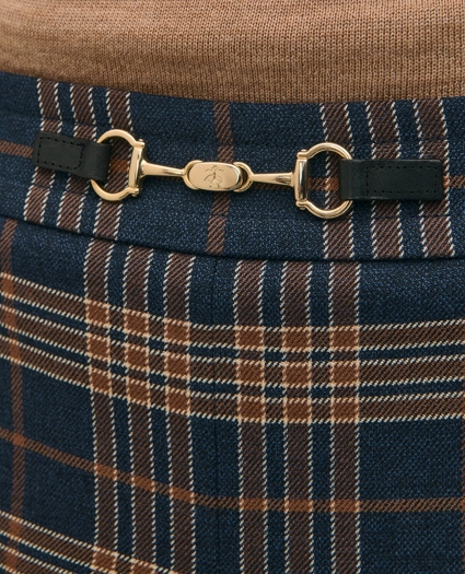 Twill Pleated Plaid Culottes, image 3