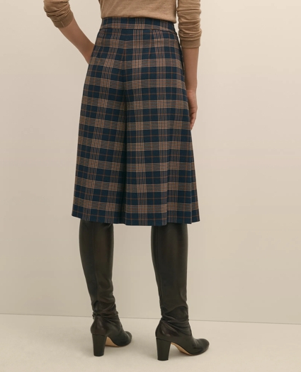 Twill Pleated Plaid Culottes, image 4