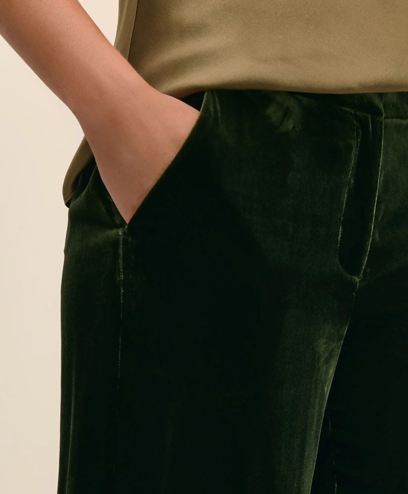 Silk Blend Drapey Velvet Wide-Leg Trouser, image 3
