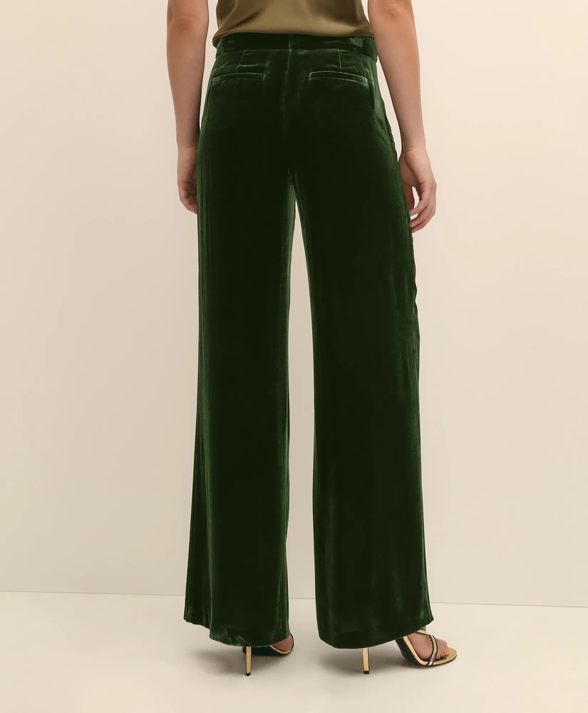 Silk Blend Drapey Velvet Wide-Leg Trouser, image 4