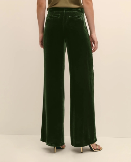 Silk Blend Drapey Velvet Wide-Leg Trouser, image 4