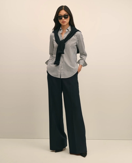 Wool Flannel High Waisted Wide-Leg Pant, image 1