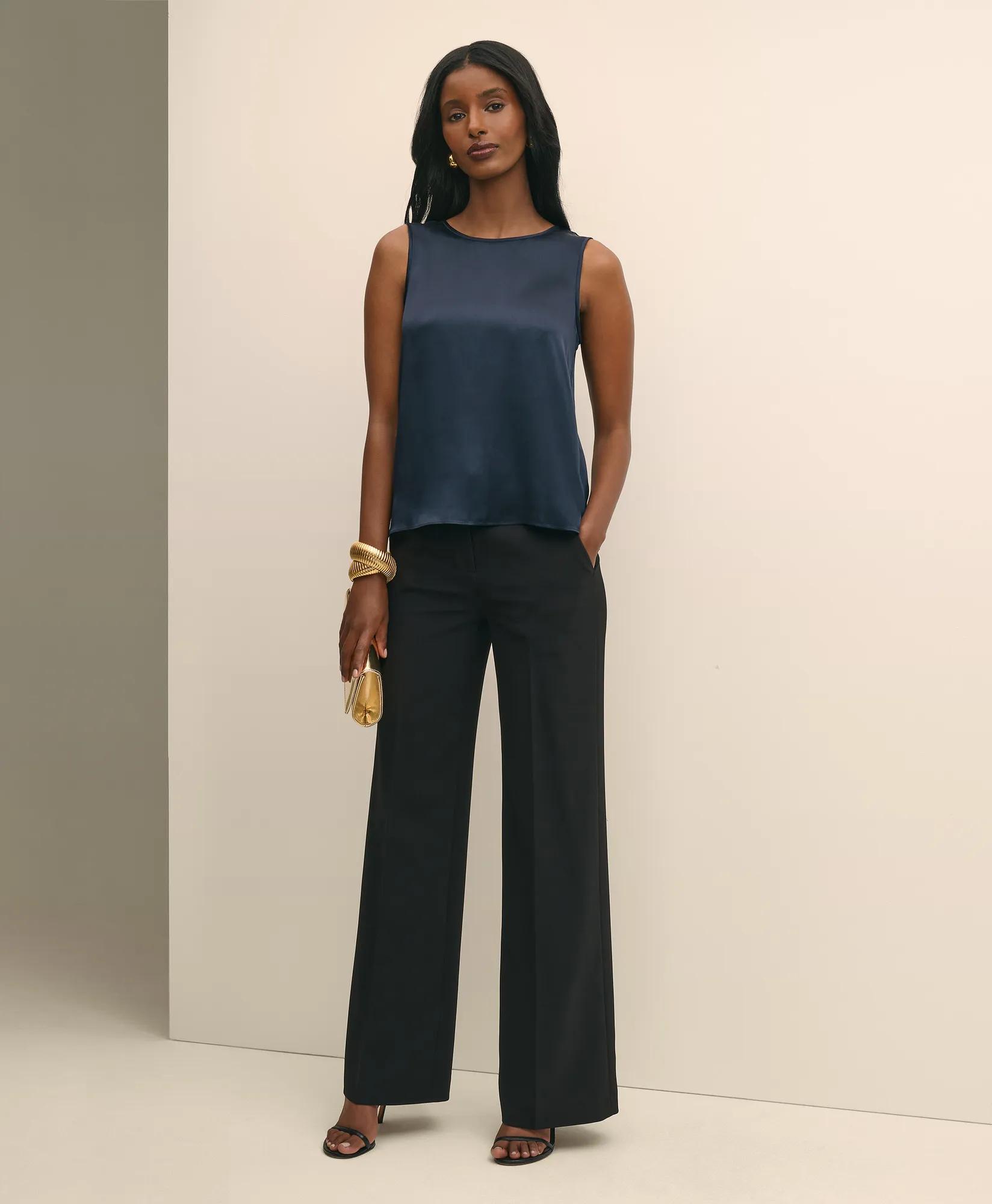 Crepe Wide-Leg Pants, image 1