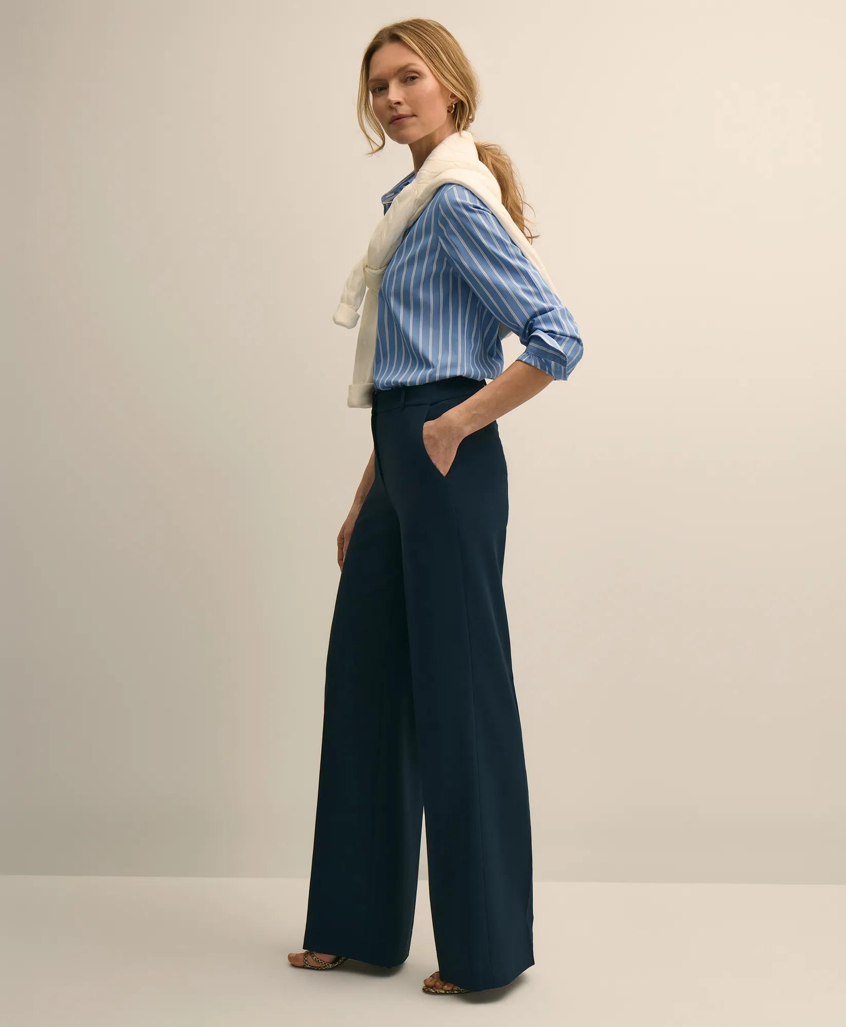 Crepe Wide-Leg Pants, image 1