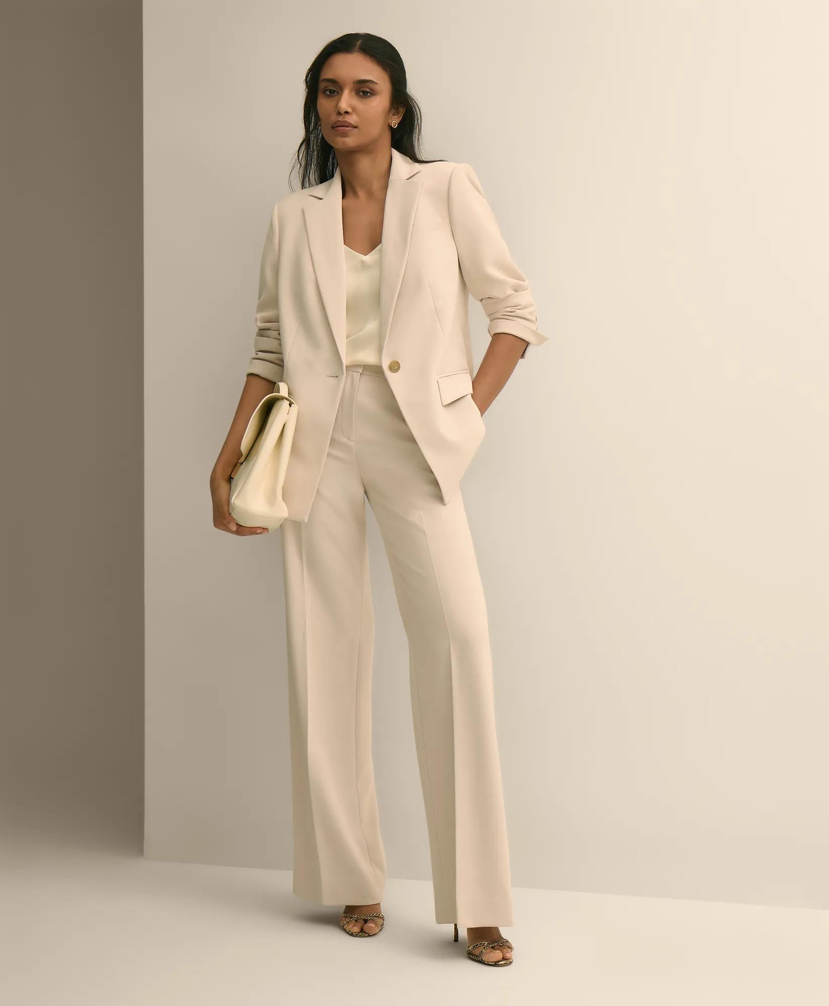 Crepe Wide-Leg Pants, image 1