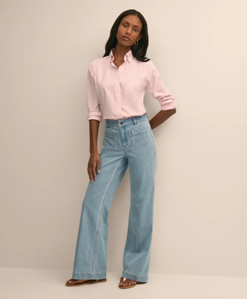 Cotton-Blend Patch Pocket Flare Jeans by Brooks Brothers