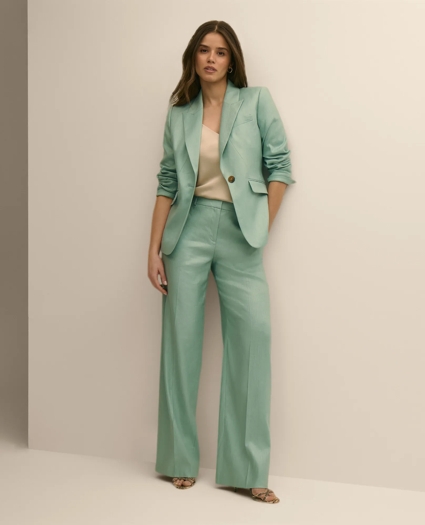 Linen-Blend Wide-Leg Pants, image 1