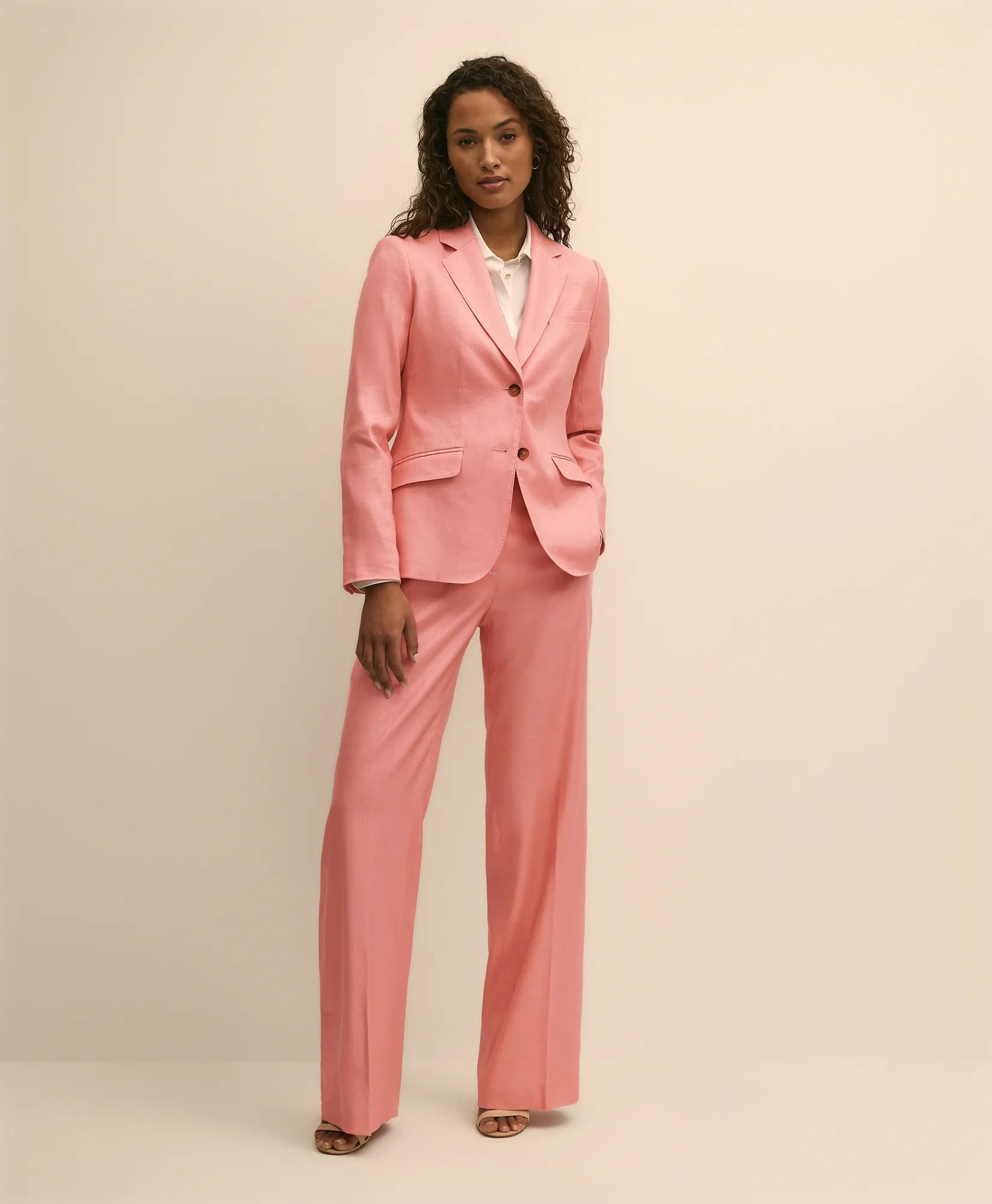 Linen-Blend Wide-Leg Pants, image 1