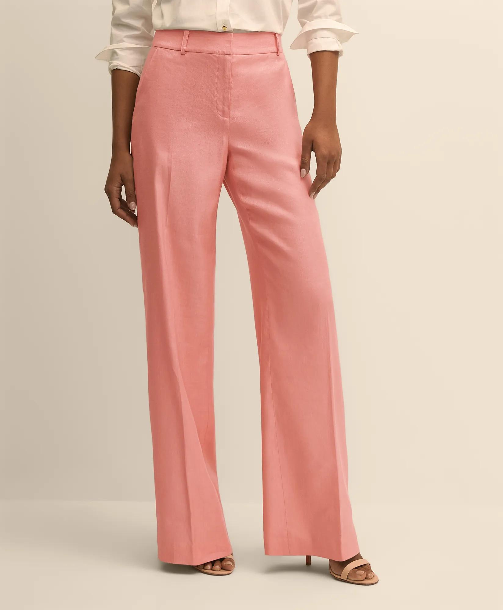 Linen-Blend Wide-Leg Pants, image 2