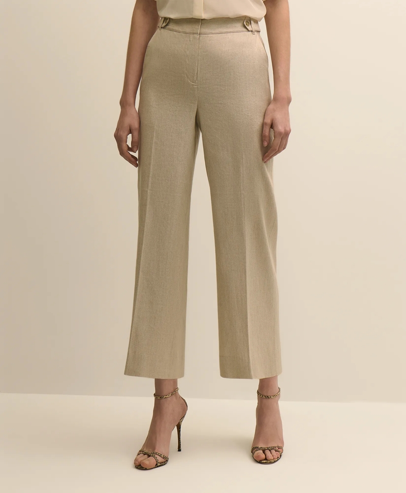 Linen-Blend Waist-Tab Wide-Leg Pants, image 2