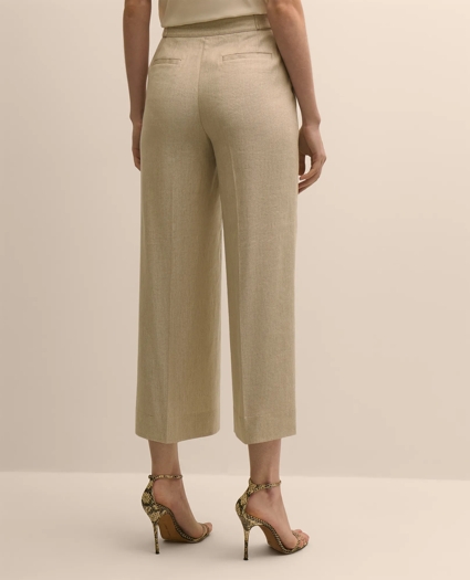 Linen-Blend Waist-Tab Wide-Leg Pants, image 3