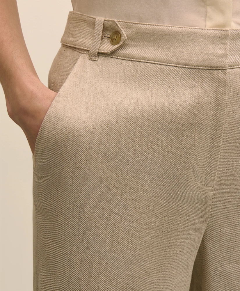 Linen-Blend Waist-Tab Wide-Leg Pants, image 4