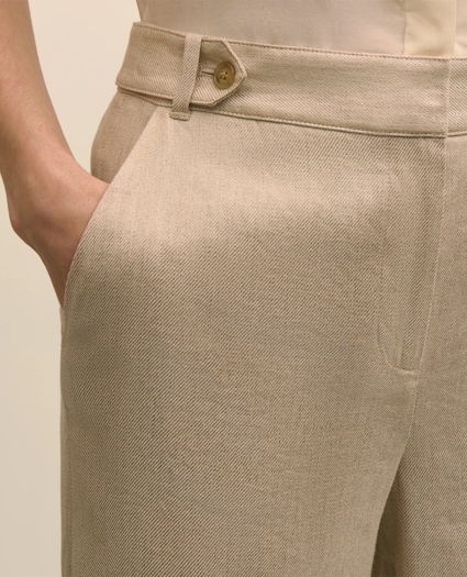 Linen-Blend Waist-Tab Wide-Leg Pants, image 4