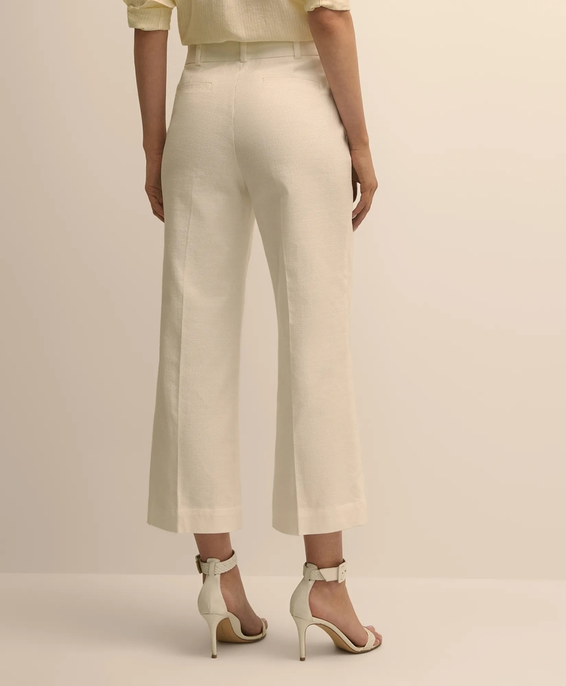 Cotton Dobby Cropped Wide-Leg Pants, image 4