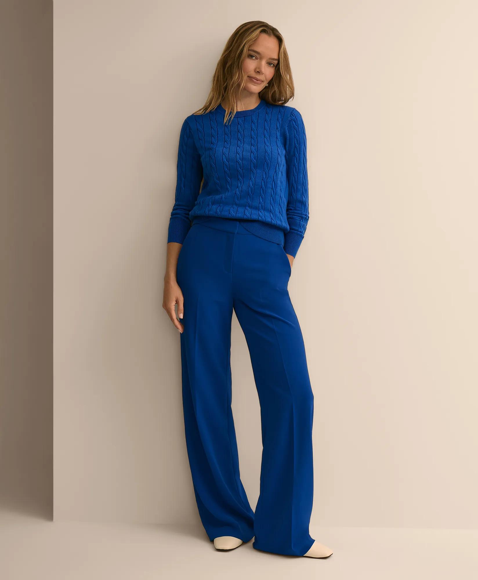 Fine Crepe Wide-Leg Pant, image 1