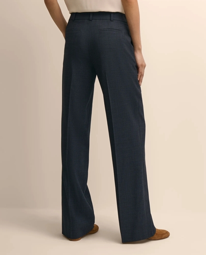 Wool Blend Birdseye Wide-Leg Pants, image 4