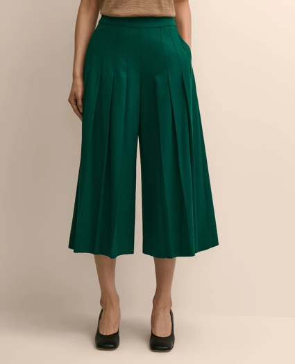 Wool-Blend Pleated Culottes, image 2