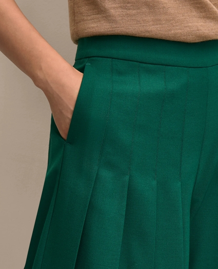 Wool-Blend Pleated Culottes, image 3