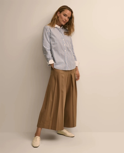 Wool-Blend Pleated Culottes, image 1