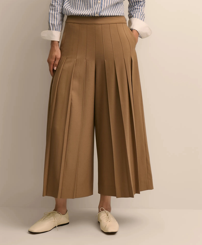 Wool-Blend Pleated Culottes, image 2