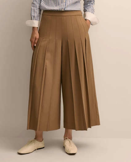 Wool-Blend Pleated Culottes, image 2