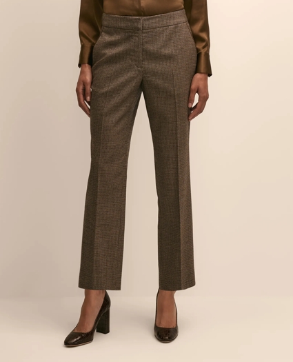 Wool Blend Houndstooth Slim Pants, image 2