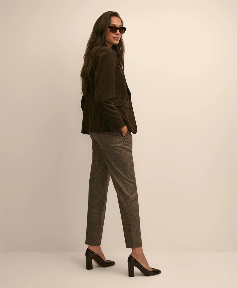 Wool Blend Houndstooth Slim Pants, image 3