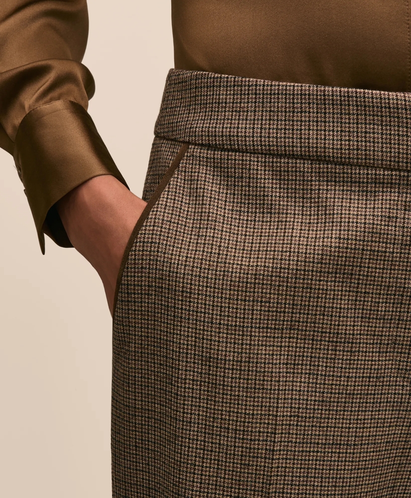 Wool Blend Houndstooth Slim Pants, image 5