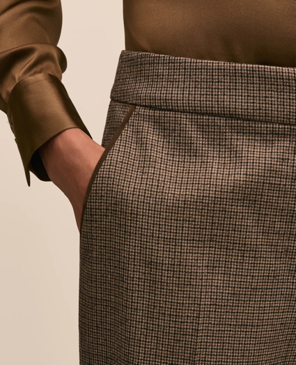 Wool Blend Houndstooth Slim Pants, image 5