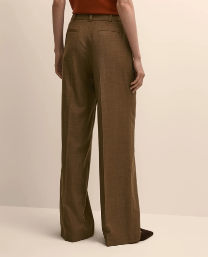 Wool Blend Herringbone Wide-Leg Pants, image 4