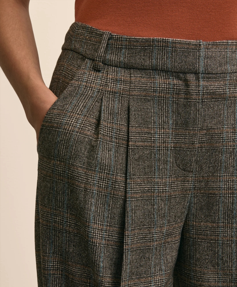 Wool Plaid Wide-Leg Pants, image 3