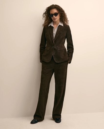 Suede Wide-Leg Pants, image 1