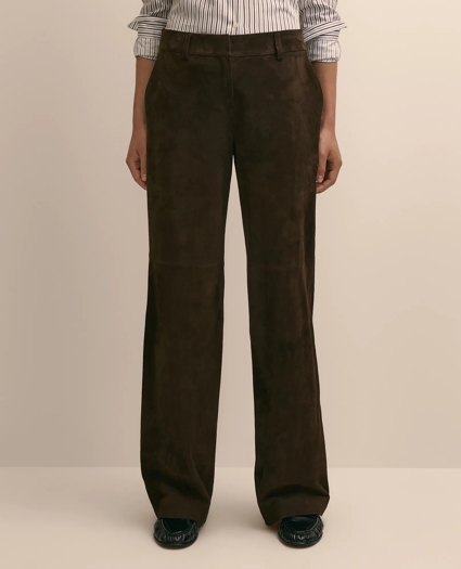 Suede Wide-Leg Pants, image 2