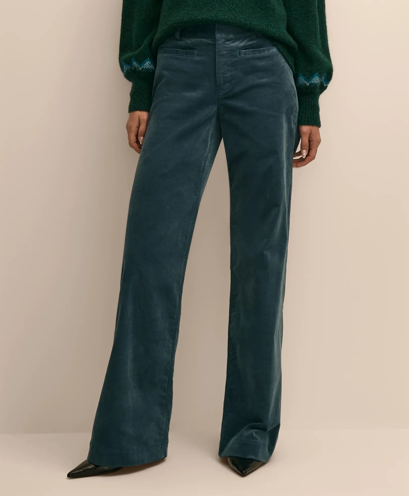 Cotton Blend Corduroy Flare Pants, image 2