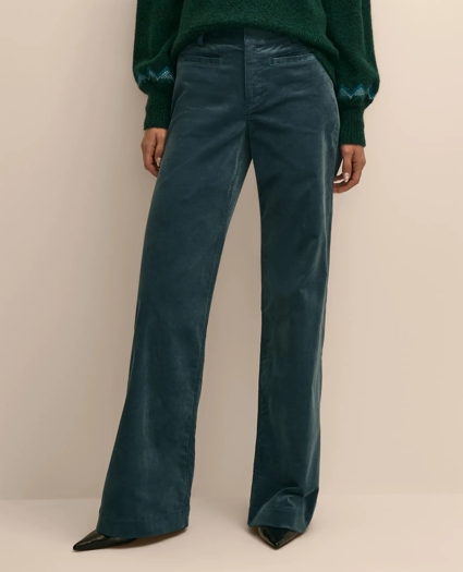 Cotton Blend Corduroy Flare Pants, image 2