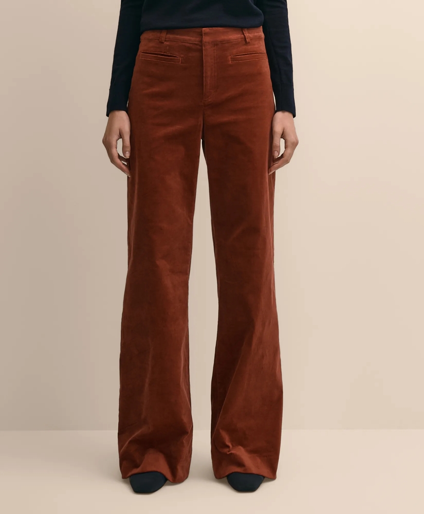 Cotton Blend Corduroy Flare Pants, image 2