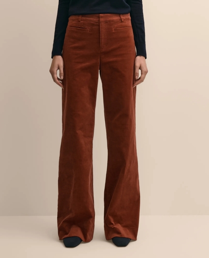 Cotton Blend Corduroy Flare Pants, image 2