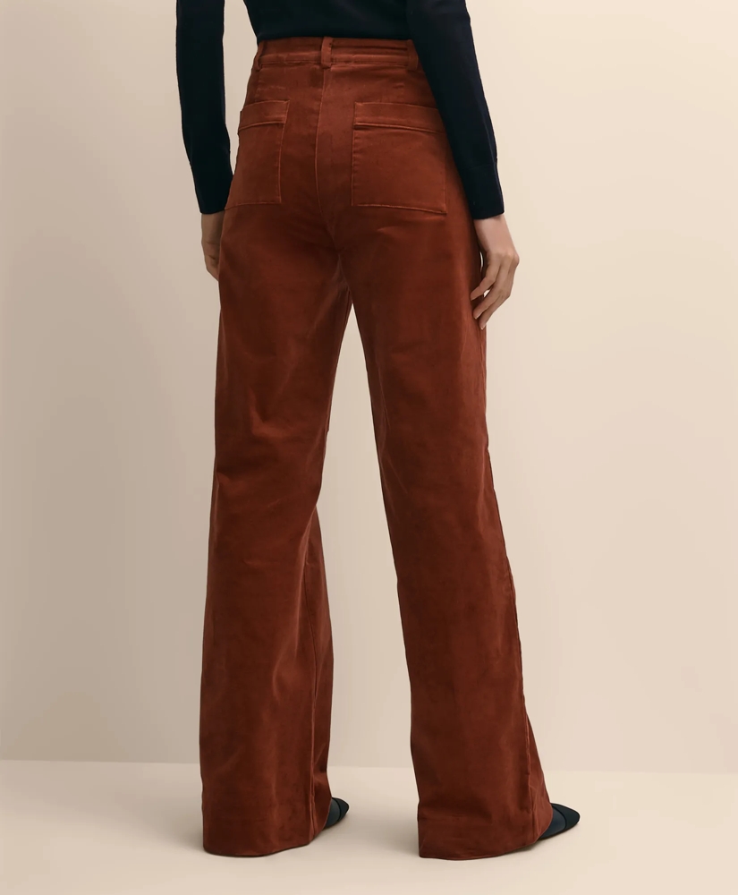 Cotton Blend Corduroy Flare Pants, image 4