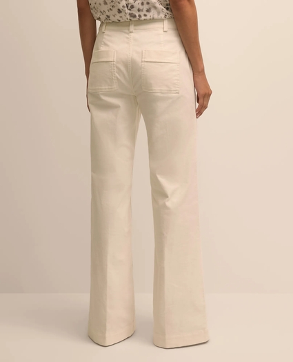 Cotton Blend Corduroy Flare Pants, image 4