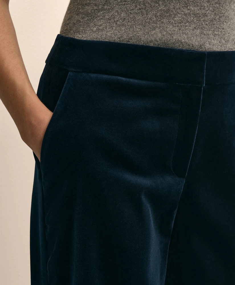 Silk Blend Wide-Leg Velvet Dress Pants, image 3