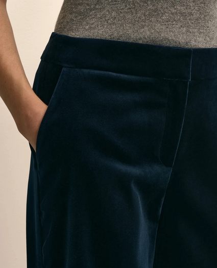 Silk Blend Wide-Leg Velvet Dress Pants, image 3
