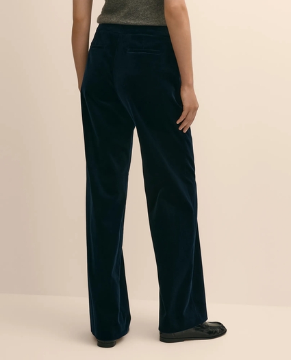 Silk Blend Wide-Leg Velvet Dress Pants, image 4