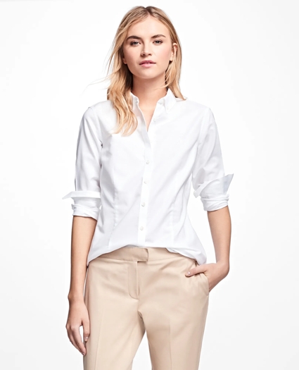 Non-Iron Tailored-Fit Supima® Cotton Dress Shirt, image 1